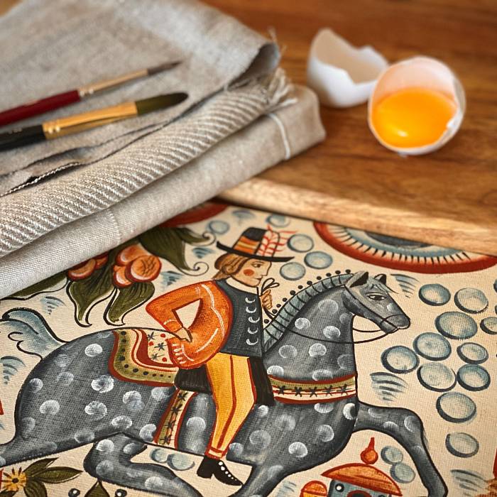 Teaser image for Swedish Bonadsmålning with Egg Tempera